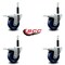 Service Caster 3.5'' Solid Poly Swivel 3/4'' Expanding Stem Caster Set Total Lock Brake, 4PK SCC-EXTTL20S3514-SPUS-34-4 - alternate 3